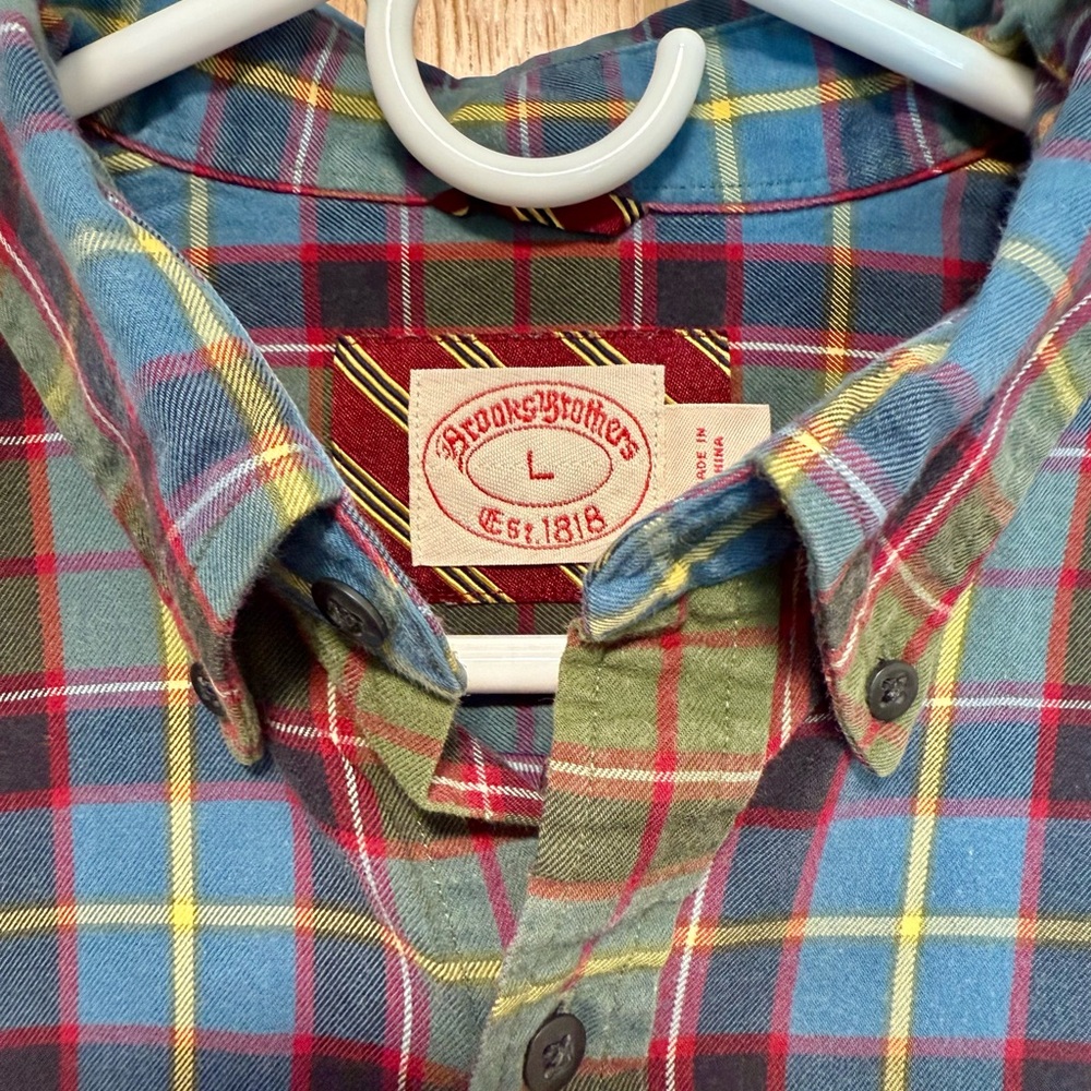 Brooks Brothers Flannel Multicolor Plaid Shirt